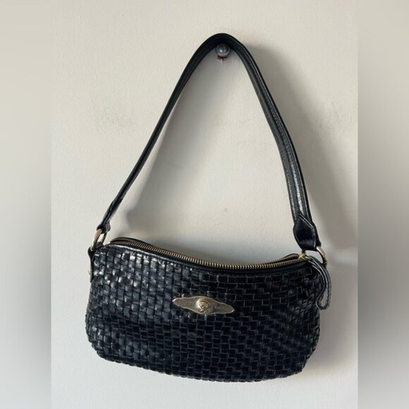 Elliott LUCCA Black Cow-Leather Braided Small Shoulder Bag - Picture 9 of 10